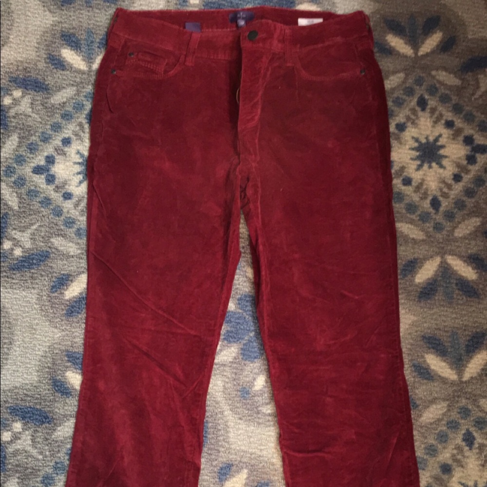 NYDJ suede burgundy straight jeans